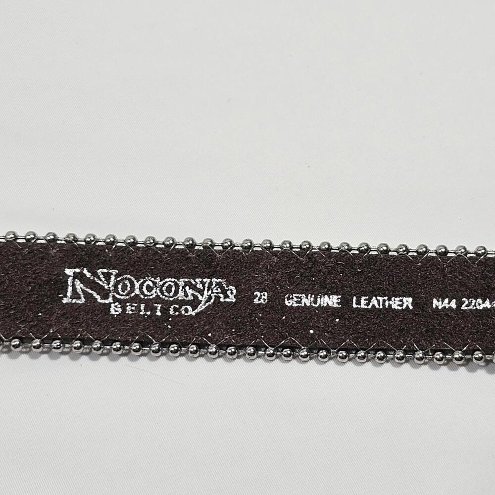 Nocona Cowgirl Western Brown/Rhinestone Heart Leather Belt Size 28 Bling - Picture 5 of 9